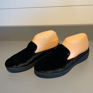 7 Mule Fitflop Velvet Velour Black Slide Superskate